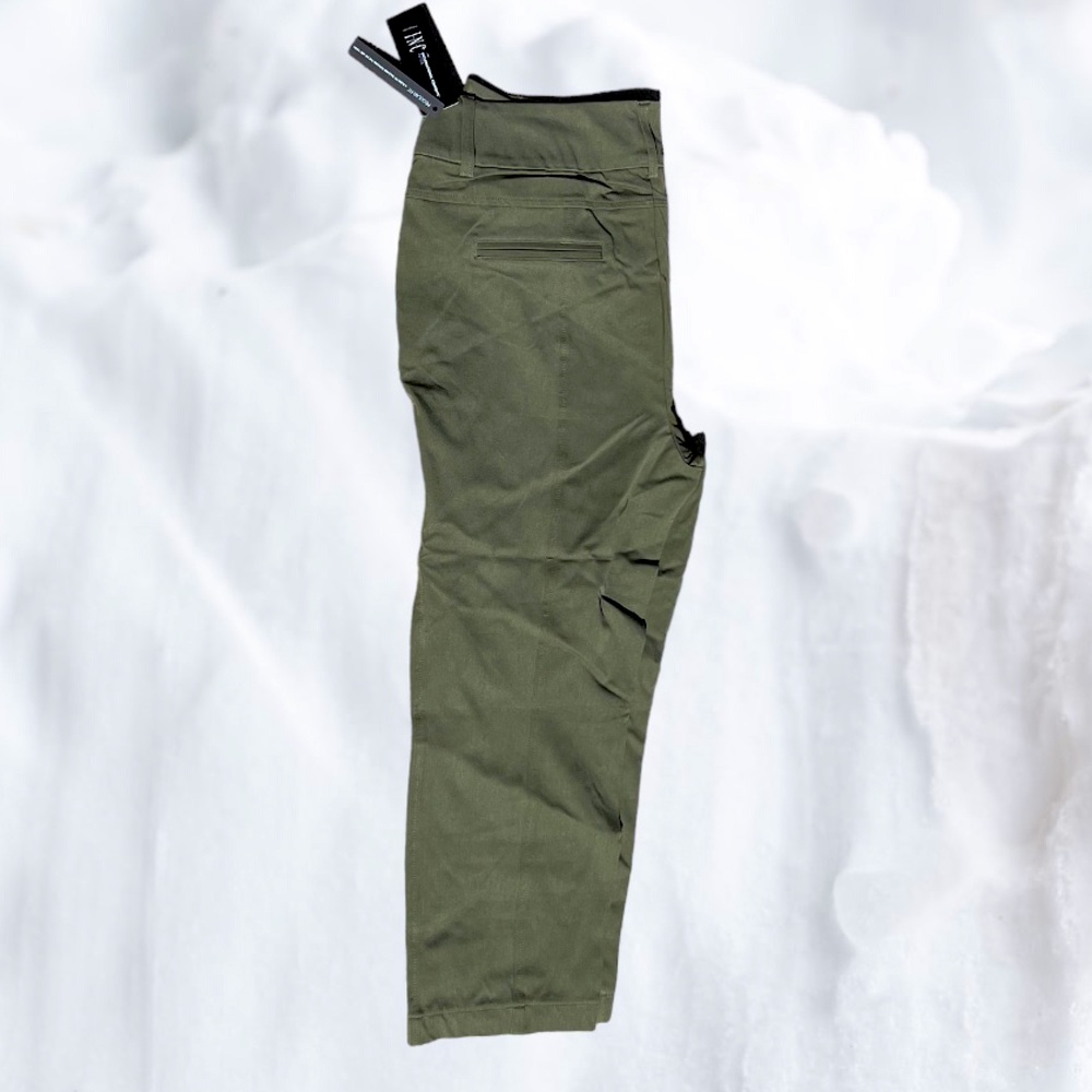 INC International Concepts Regular Fit Petite Olive Draub Pants Retro